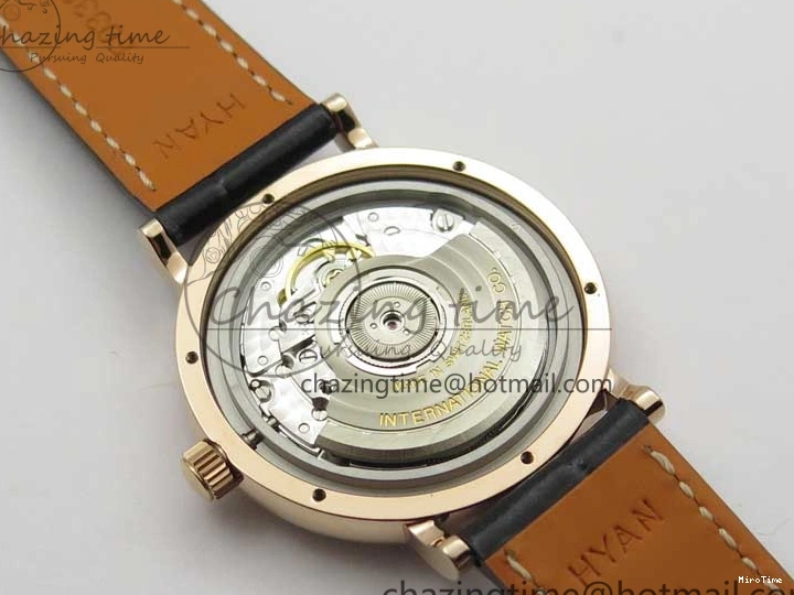 MIROTIME 1218 Durable Portofino 37mm RG V7F 1:1 Best Edition Gray Dial Diamonds Bezel on Black Leather Strap A 7089